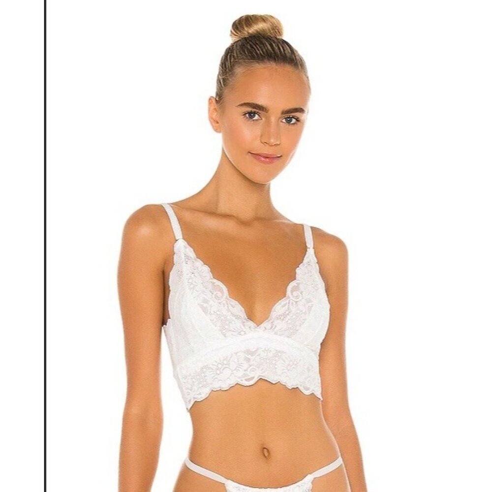 NEW Free People We Are HaH Womens XS Smarty Bralette in Blanc